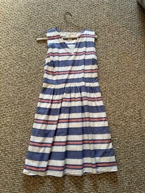 Vineyard Vines Striped Dress in Navy, White & Coral Pink